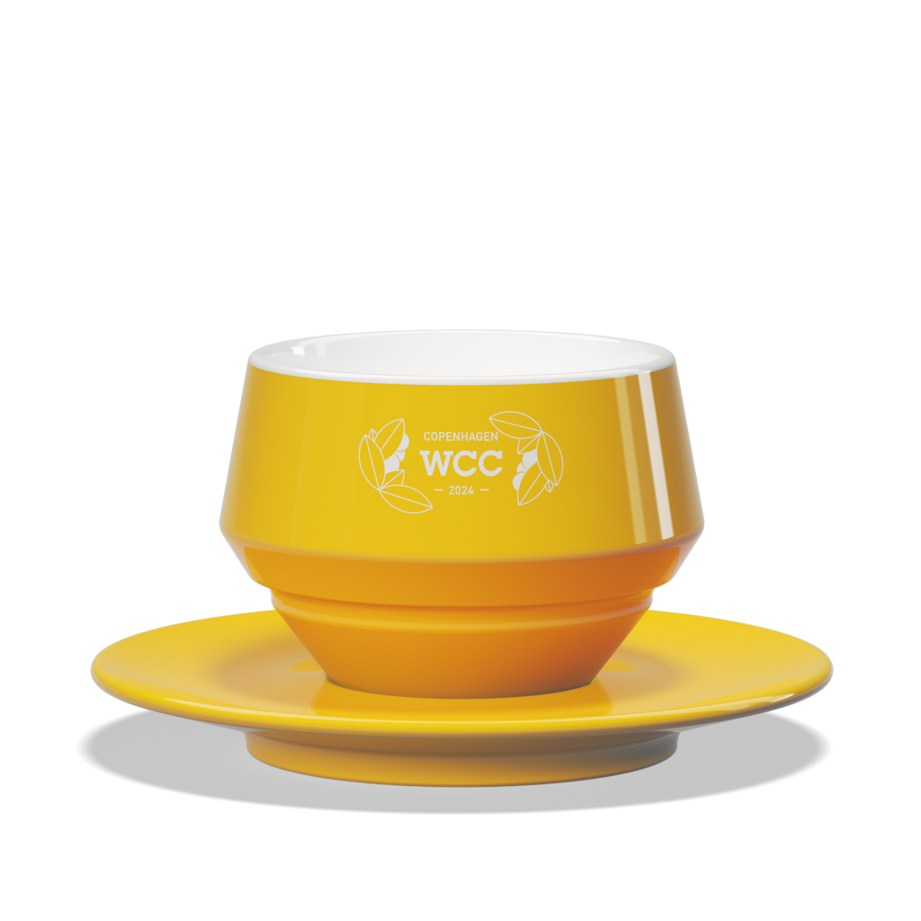 1 x Maniko Milk Cup with Saucer - WLAC Copenhagen 2024 Official Mug