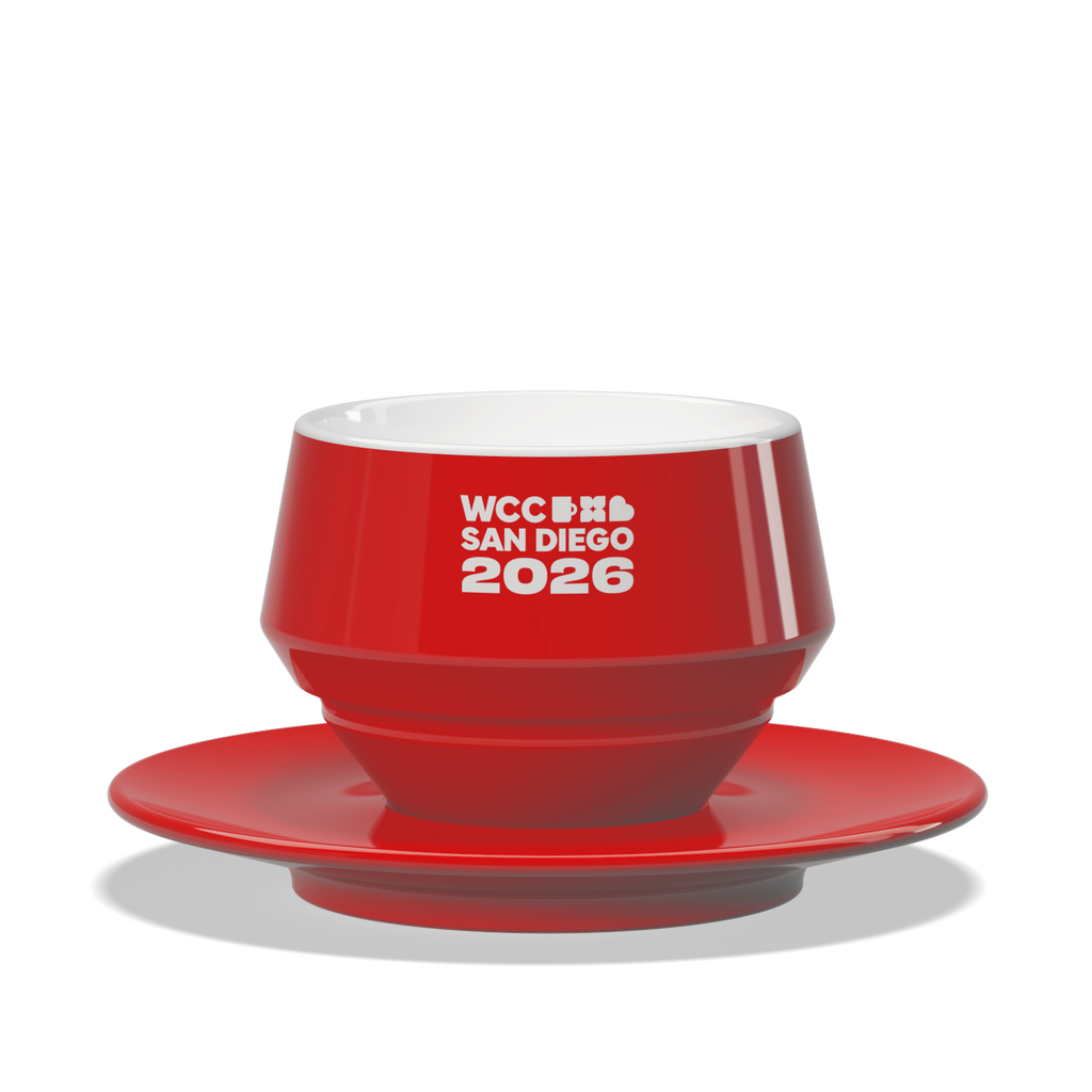 1 x Maniko milk cup with saucer - WLAC San Diego 2026 Official Mug