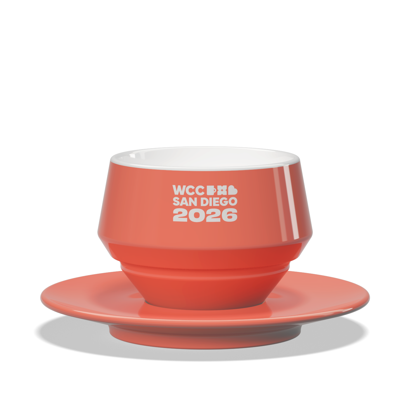 1 x Maniko milk cup with saucer - WLAC San Diego 2026 Official Mug